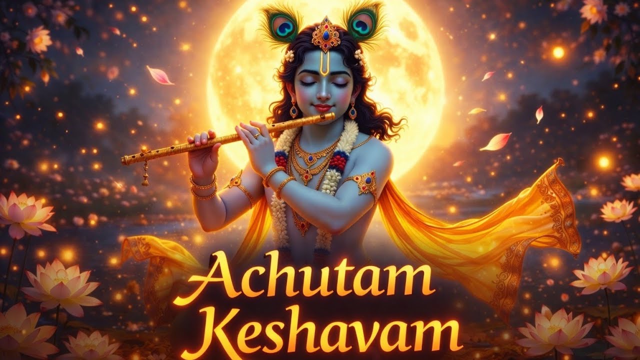 Achyutam Keshavam (Slowed & Reverb) | Peaceful Krishna Meditation Bhajan