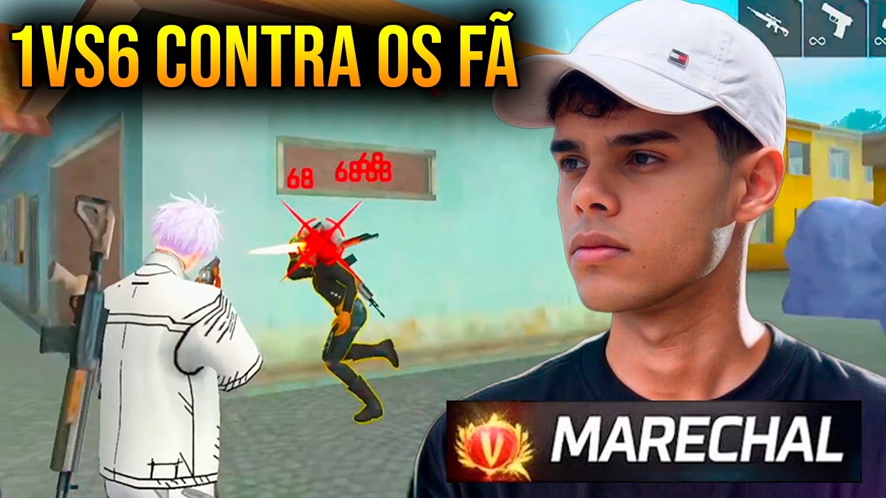 1VS6 CONTRA OS FÃ - MARECHAL JOGOU 1V6 CONTRA OS SEUS INSCRITOS (FÃ)! FREE FIRE - NINJA CLIPS