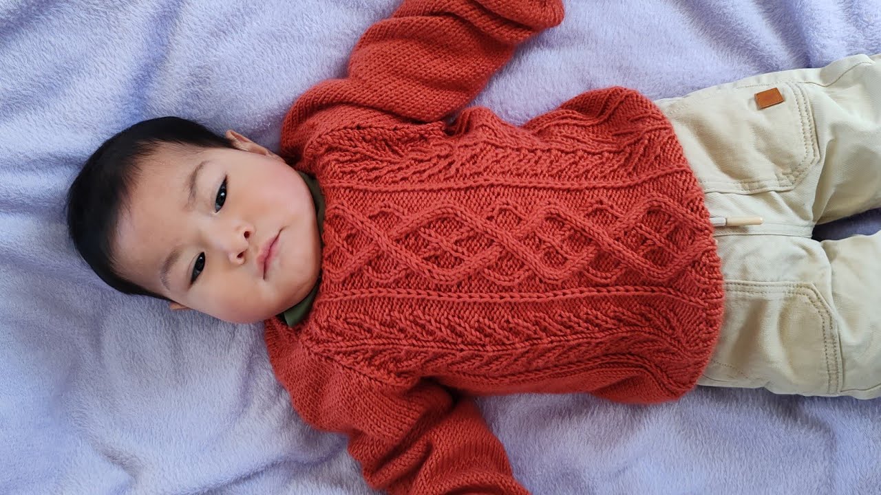 Teje el Suéter Trenza de Otoño | Talla 2 (12 a 24 meses)
