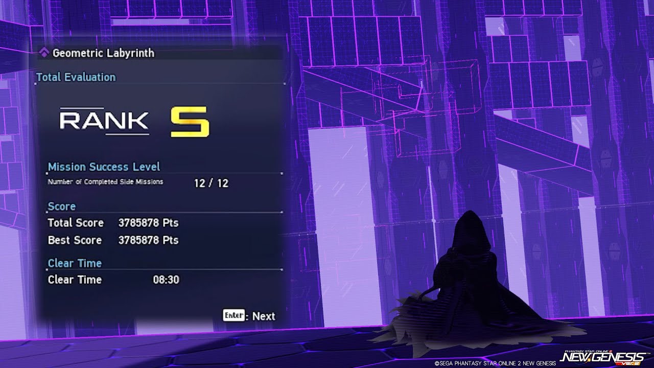 [PSO2:NGS] Geometric Labyrinth Rank 2 Solo 517.8% Ra/Bo [8:30] - Full Score