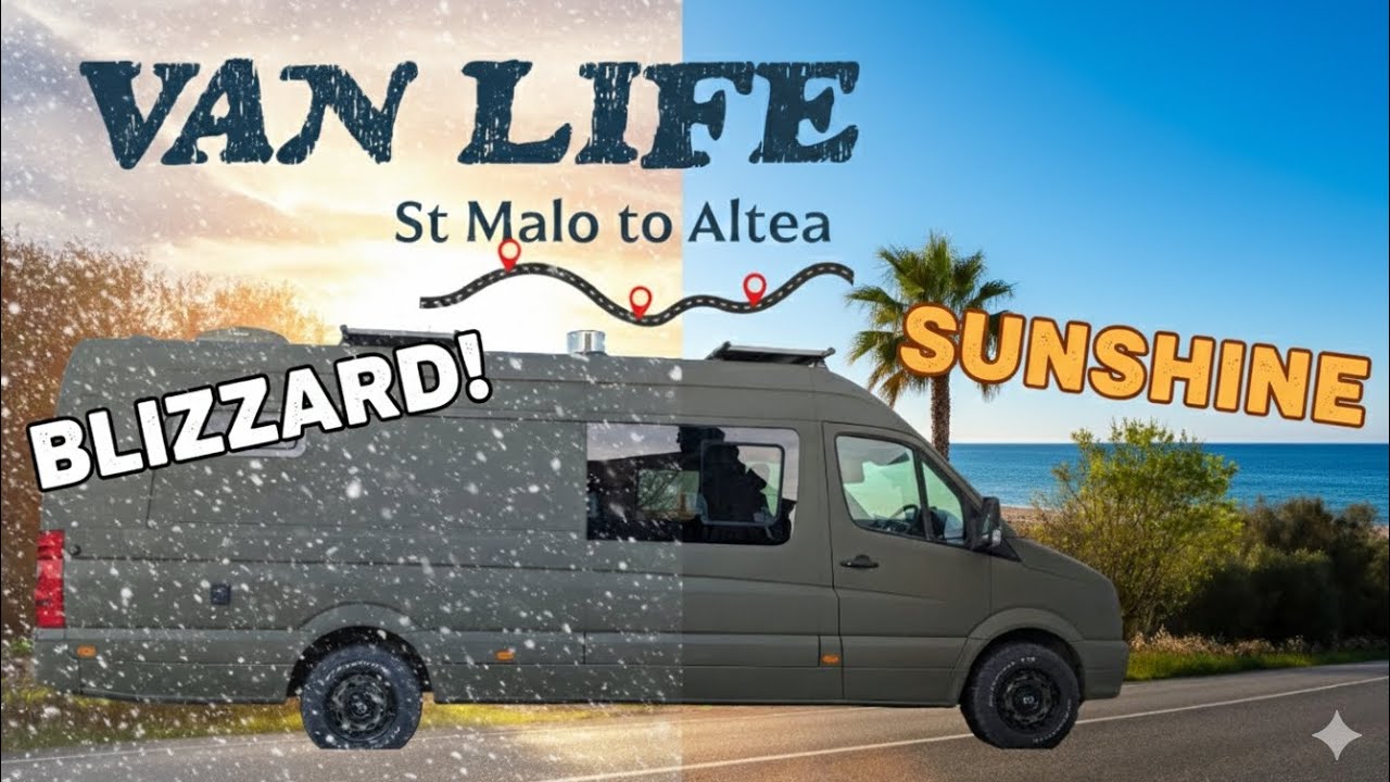 WE GOT CAUGHT IN A BLIZZARD! ❄️ (St. Malo to Altea Vanlife)