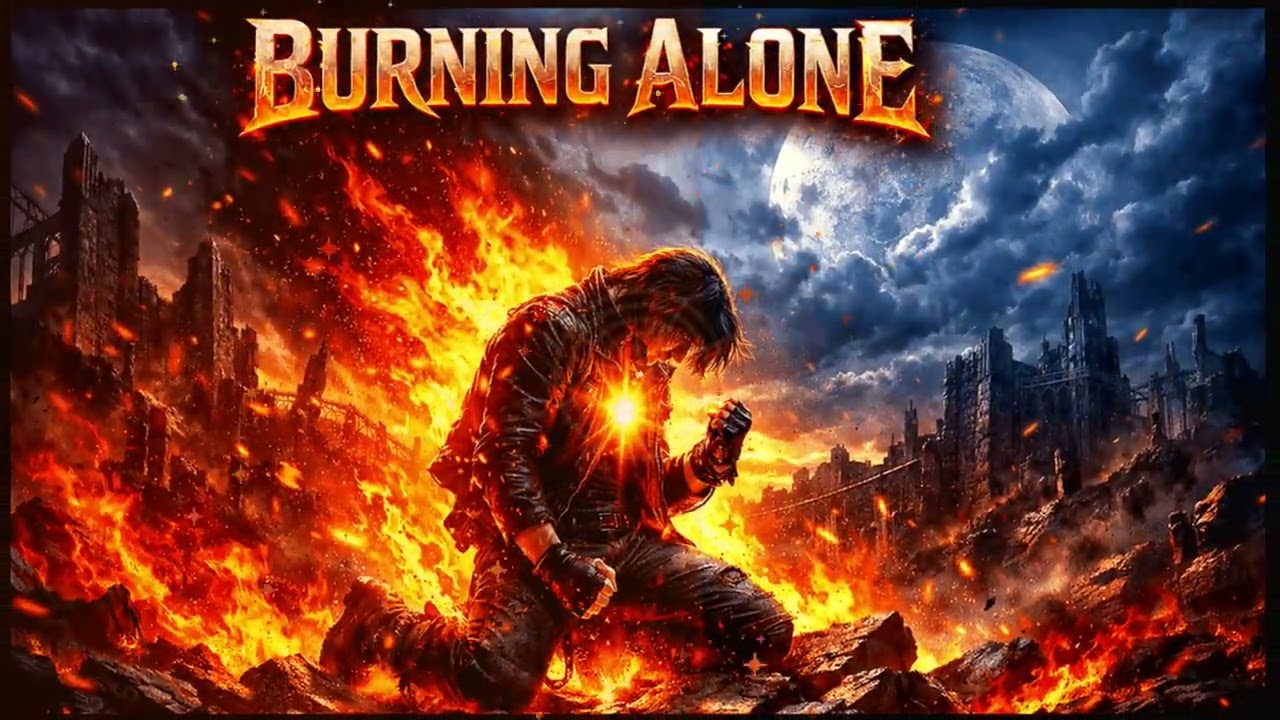 Burning Alone｜｜Anime Song｜Epic Music｜AI Music Video｜Japanese Rock｜Visual Kei｜Symphonic Metal｜