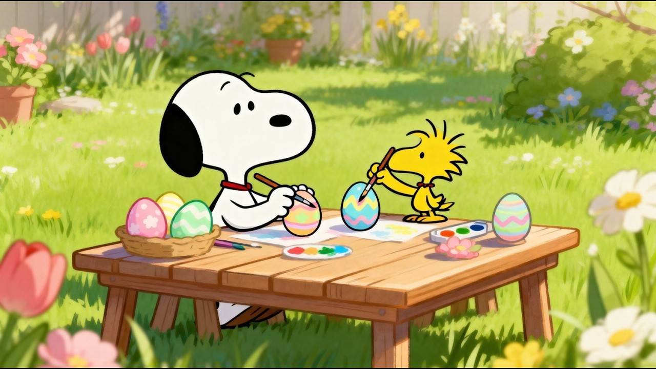 🌸 Snoopy&rsquo;s Easter Jazz 🐣 Relaxing Spring Garden Music for Study, Focus & Calm Mornings