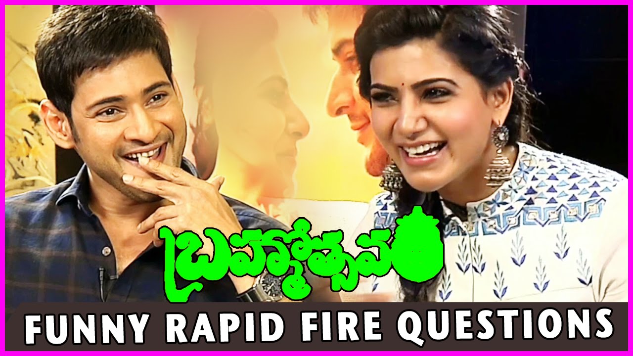 Samantha Funny Rapid Fire Questions to Maheshbabu - Brahmotsavam Funny Interview - Kajal