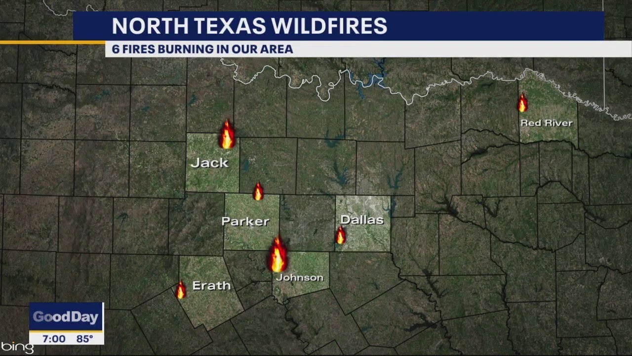 6 wildfires are now burning in North Texas