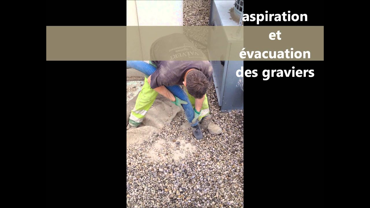 aspiration , pompage , soufflage de graviers ou substrats sur toiture terrasse