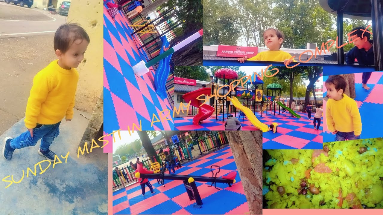Sunday masti in park 🏞️/ shopping complex of army area / My  sunday routine in army quarter 🤗🤗👍🏞️