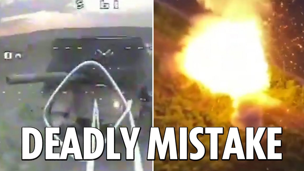 Russian 'turtle tank' is blown to bits by Ukraine drone after bungling crew 'forgot to close hatch'