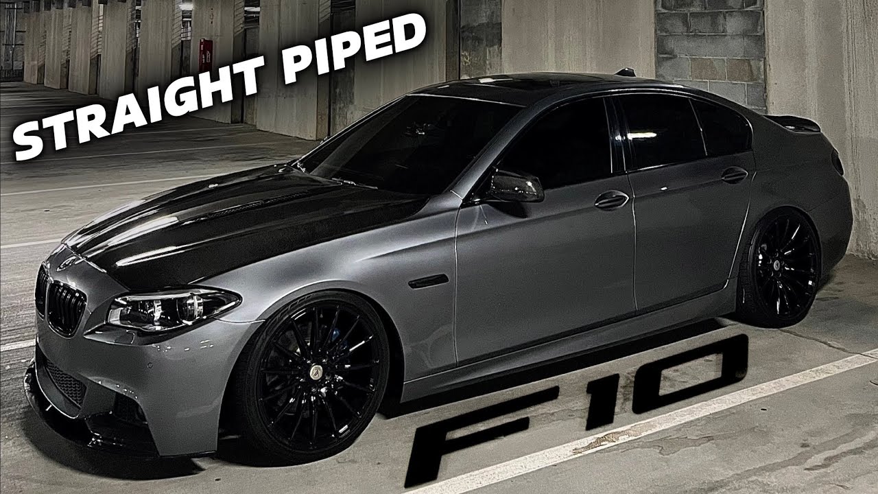 STRAIGHT PIPED BMW F10 SCREAMING DOWNTOWN WITH LOUD EXHAUST BRAPS (TUNED)