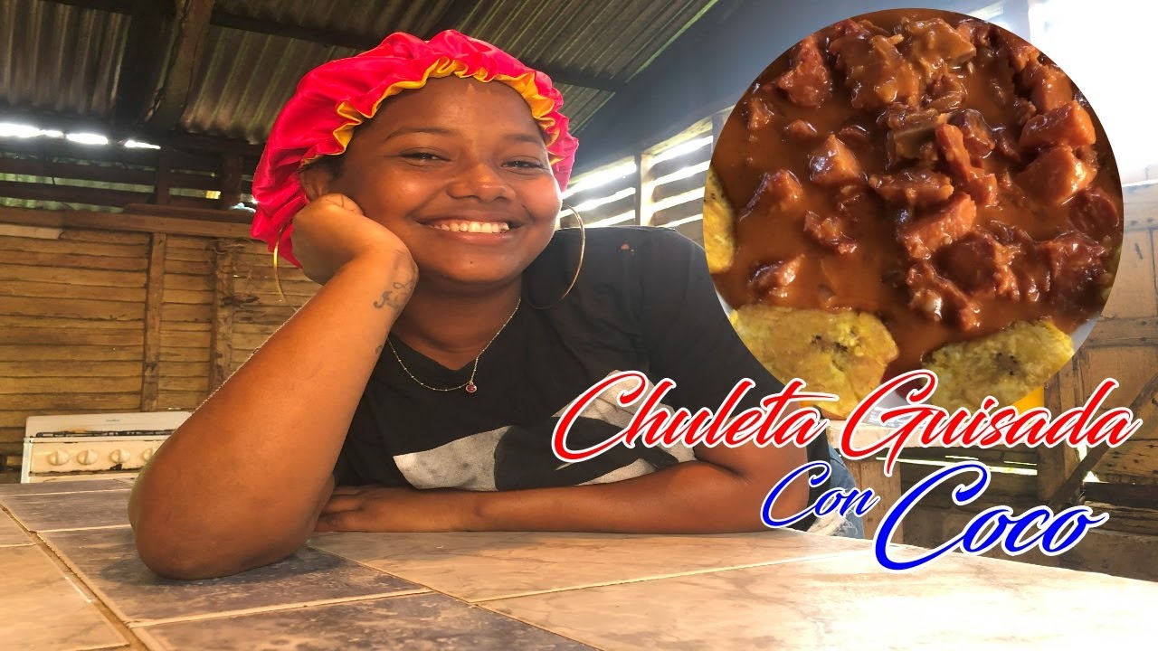 CHULETA GUISADA con COCO al estilo Dominicano Bien Facil