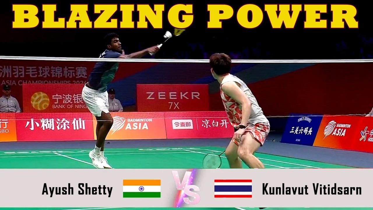 BLAZING POWER  Ayush Shetty VS Kunlavut Vitidsarn   rally badminton 1080p, h264 3