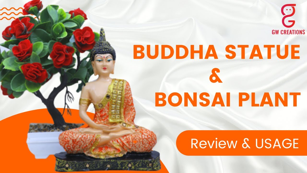 Buddha statue and Red Rose Bonsai Plant | Review and usage | Orange Shading | GW Creations
