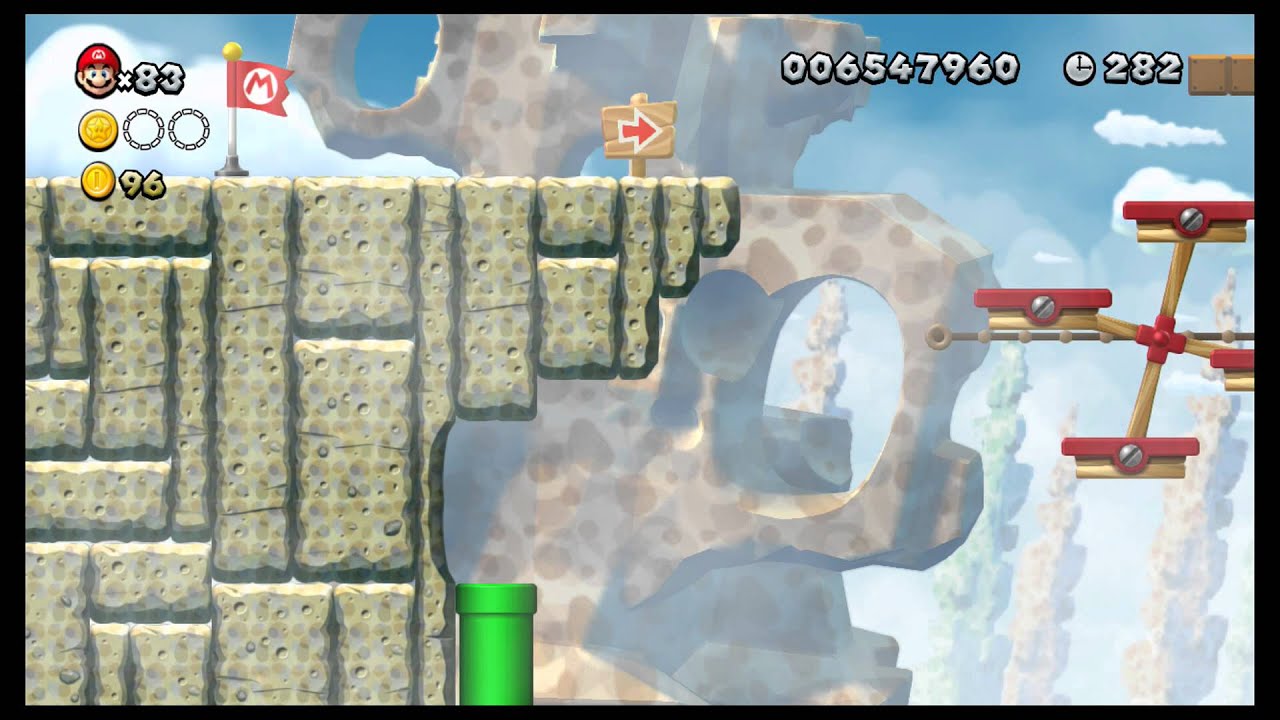 [WiiU] New Super Mario Bros U Mundo 6 (Minas Almendraras) Nivel 1 (Acantilado Fuzzy)