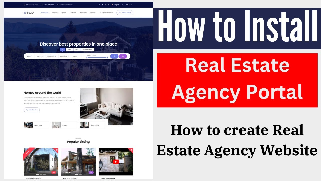 How to Install Real Estate Agency Portal | How to Create Real Estate Agency Website