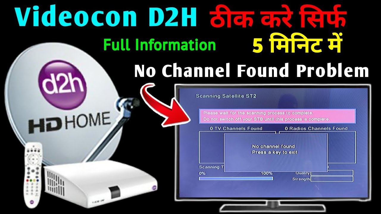 Videocon d2h no Channel found problem | Videocon d2h signal Setting | videocon d2h Scan kaise kare