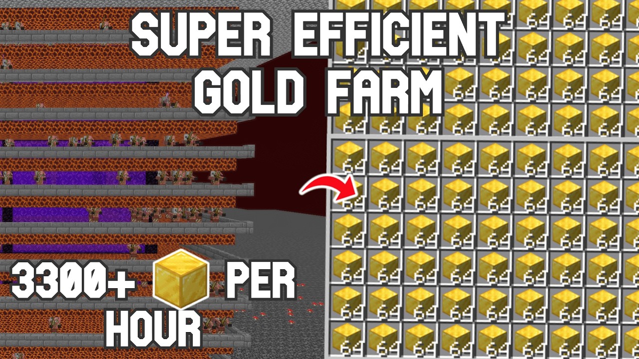 SUPER EFFICIENT Gold Farm Minecraft Java 1.21.11