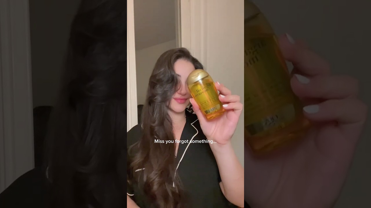 The secret to shiny hair = the OGX Argan oil ✨ #haircare #haircaretips #hair #selfcare #glowuptips