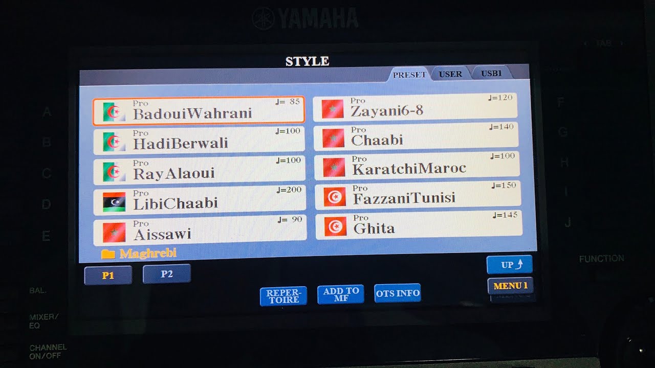 YAMAHA PSR A3000 - إيقاعات مغربية