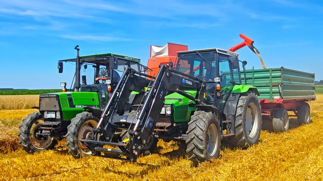 Hagelschaden extrem!! Deutz DX Profis dreschen die Total verhagelte Gerste mit Fahr M66TS Harvester!