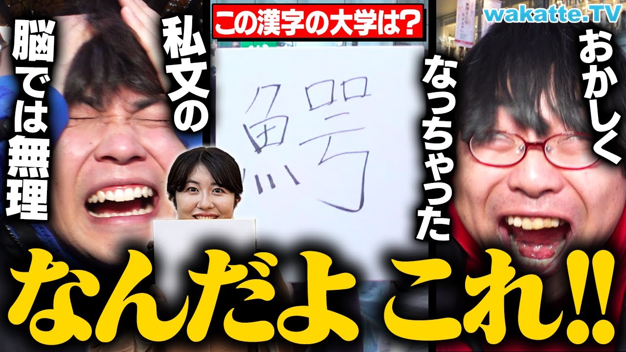 【完全崩壊】旧帝？MARCH？難問すぎて脳が焦げる...年末恒例！漢字一文字で大学当て対決！【wakatte TV】#989