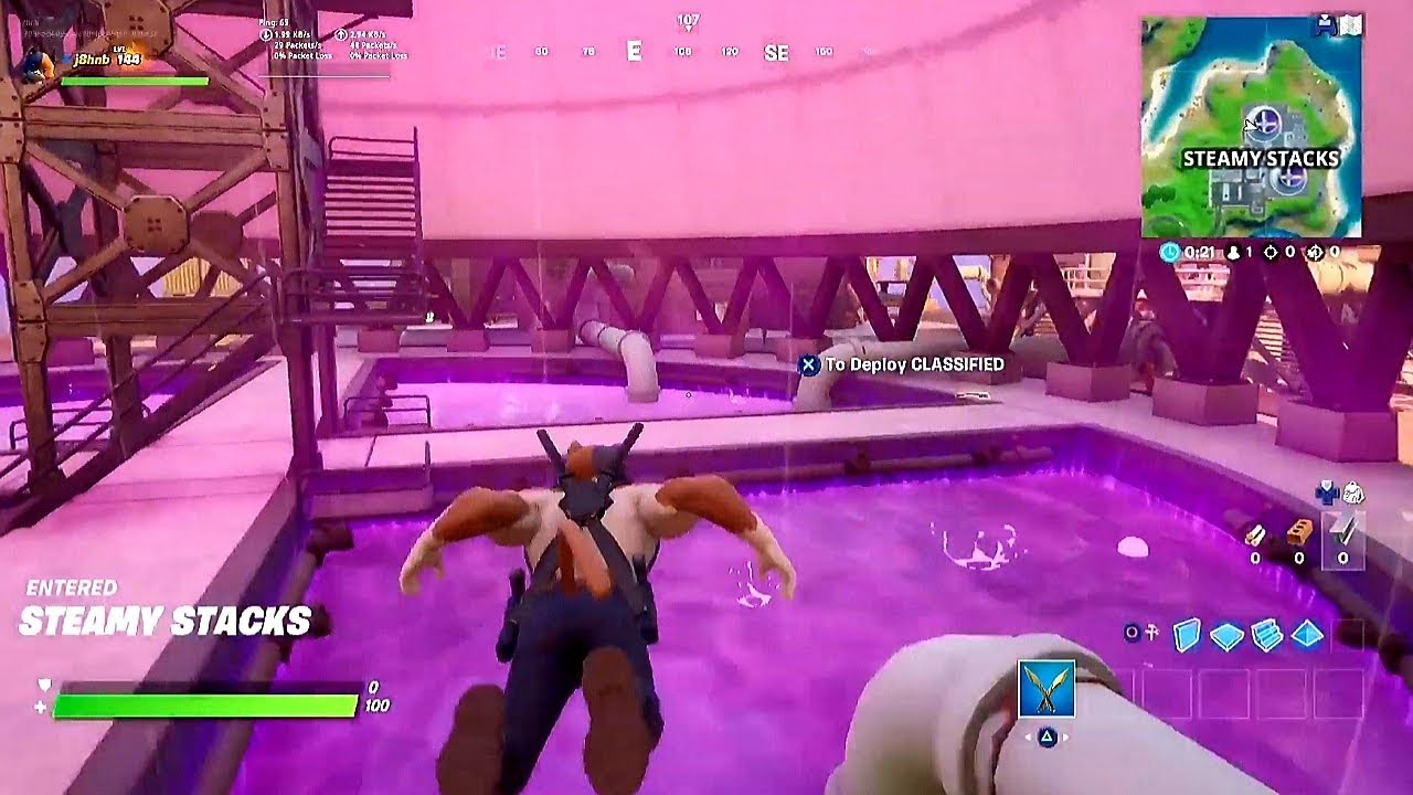 Fortnite - Ride The Steamy Stacks, A Zipline, And Use A Secret Passage In A Single Match
