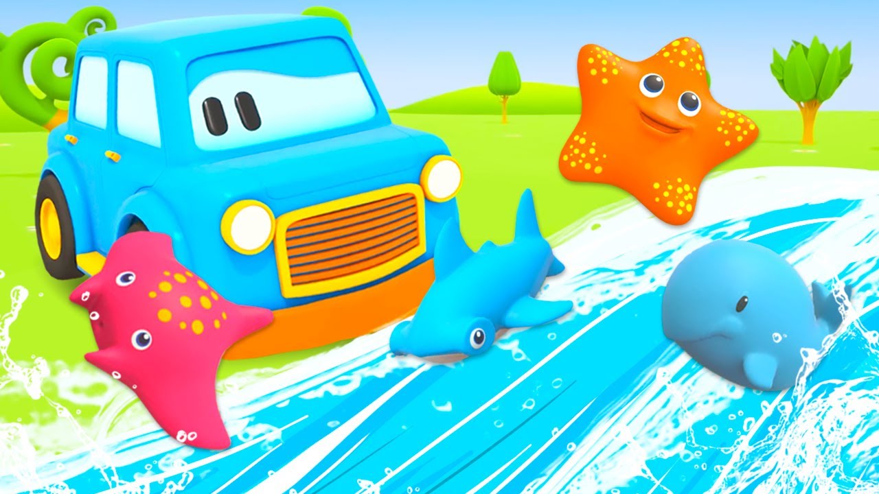 Kinder Zeichentrick auf Deutsch. Die Schlauen Autos spielen im Pool. Tolle Wasserspielzeuge