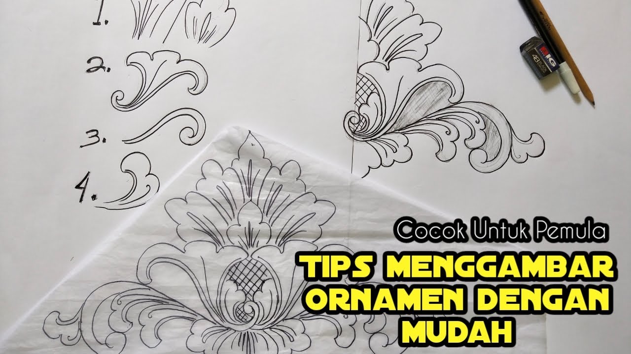 easy way to draw carved ornaments easily