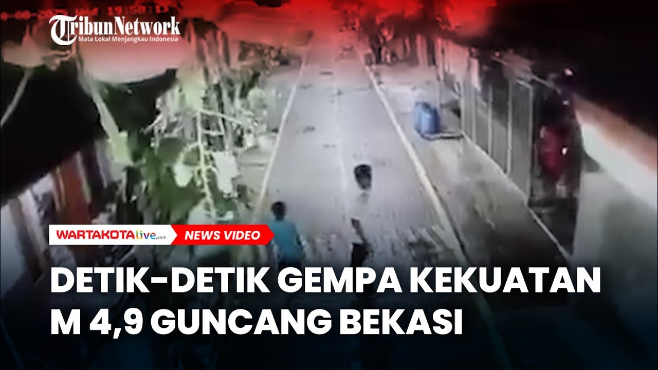Rekaman CCTV Gempa Kekuatan M 4,9 Guncang Bekasi