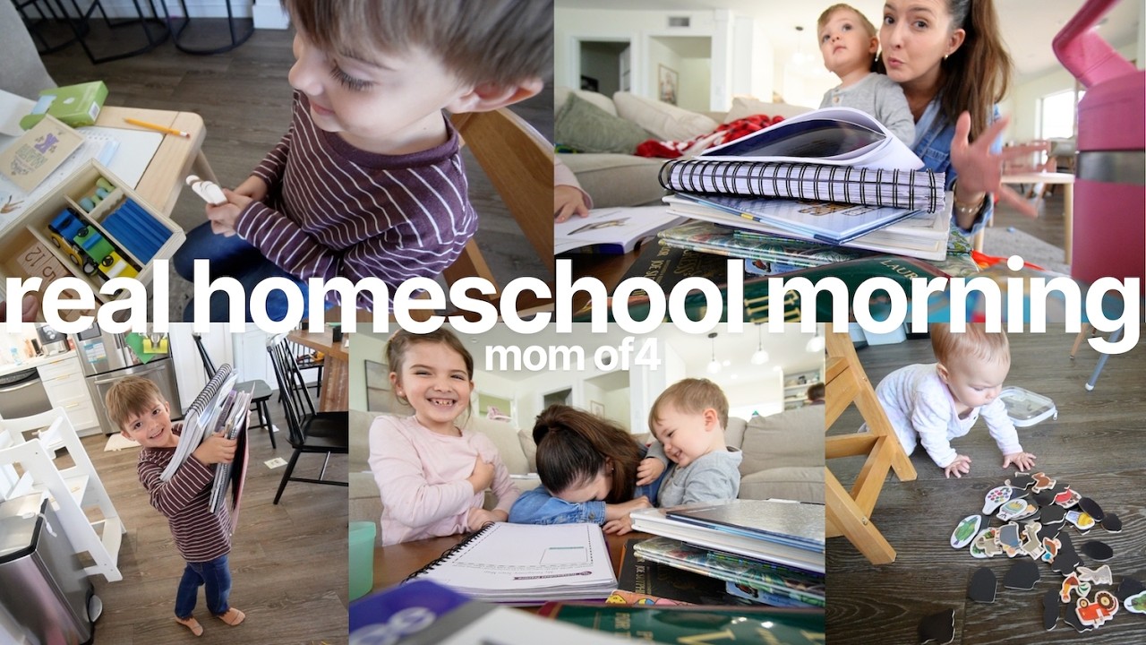 Homeschool Morning Routine | Mom of 4 Homeschooling 2nd Grade and Kindergarten with Littles