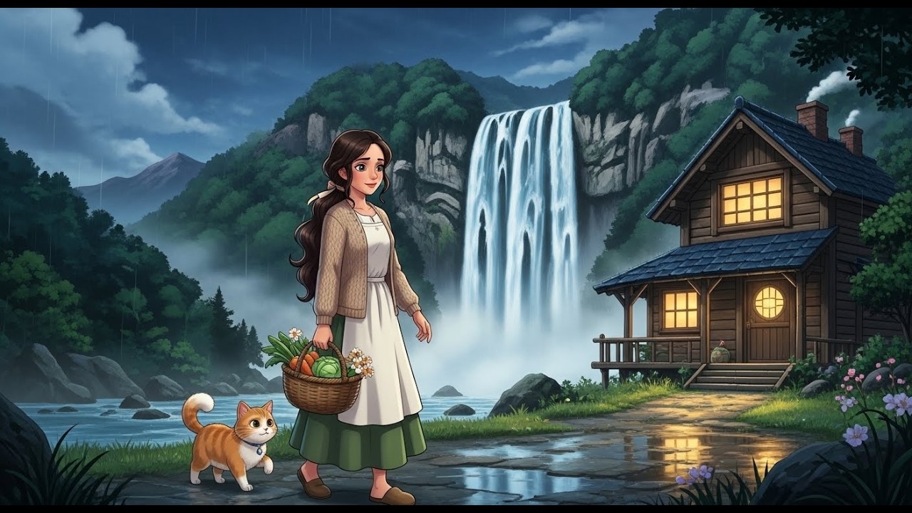 The Waterfall House | A Cozy Ghibli-Inspired Forest Anime Short