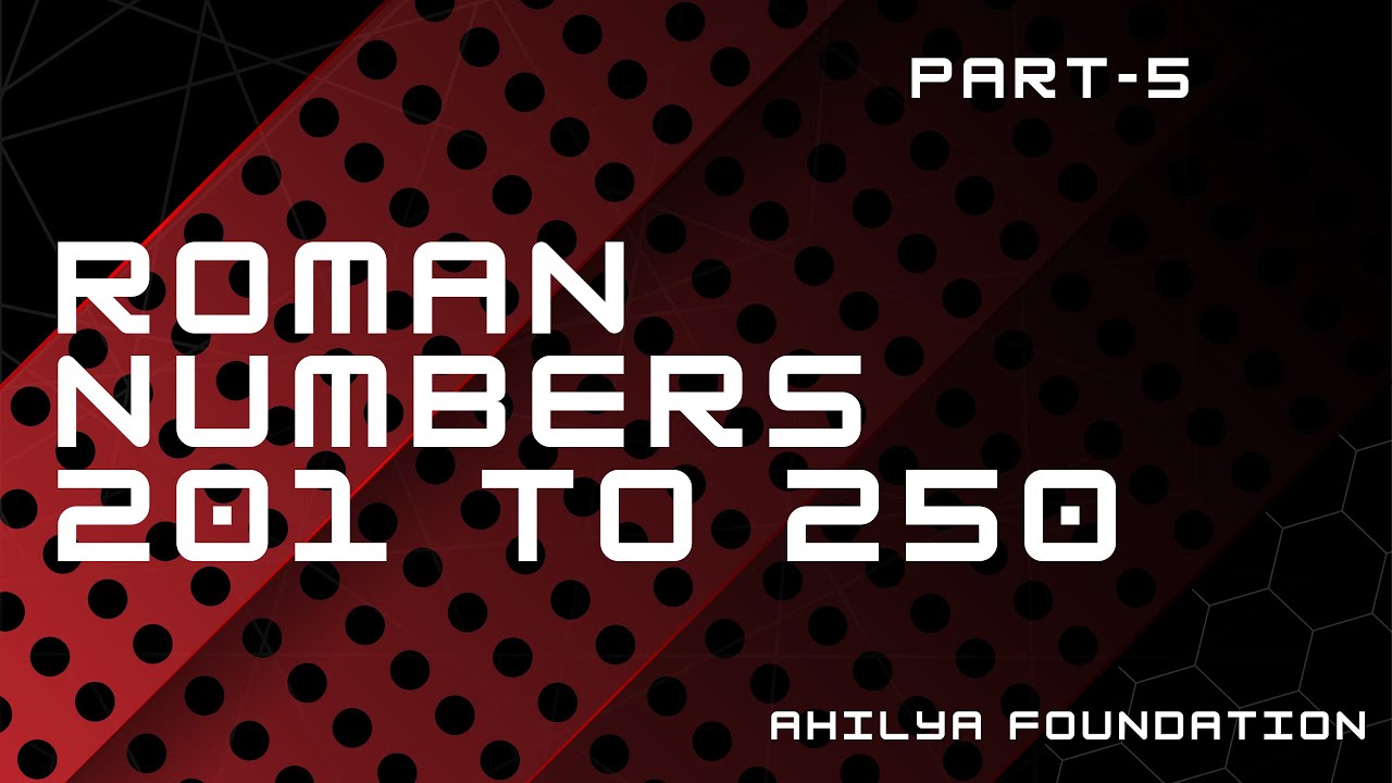 Roman Numbers 201 To 250