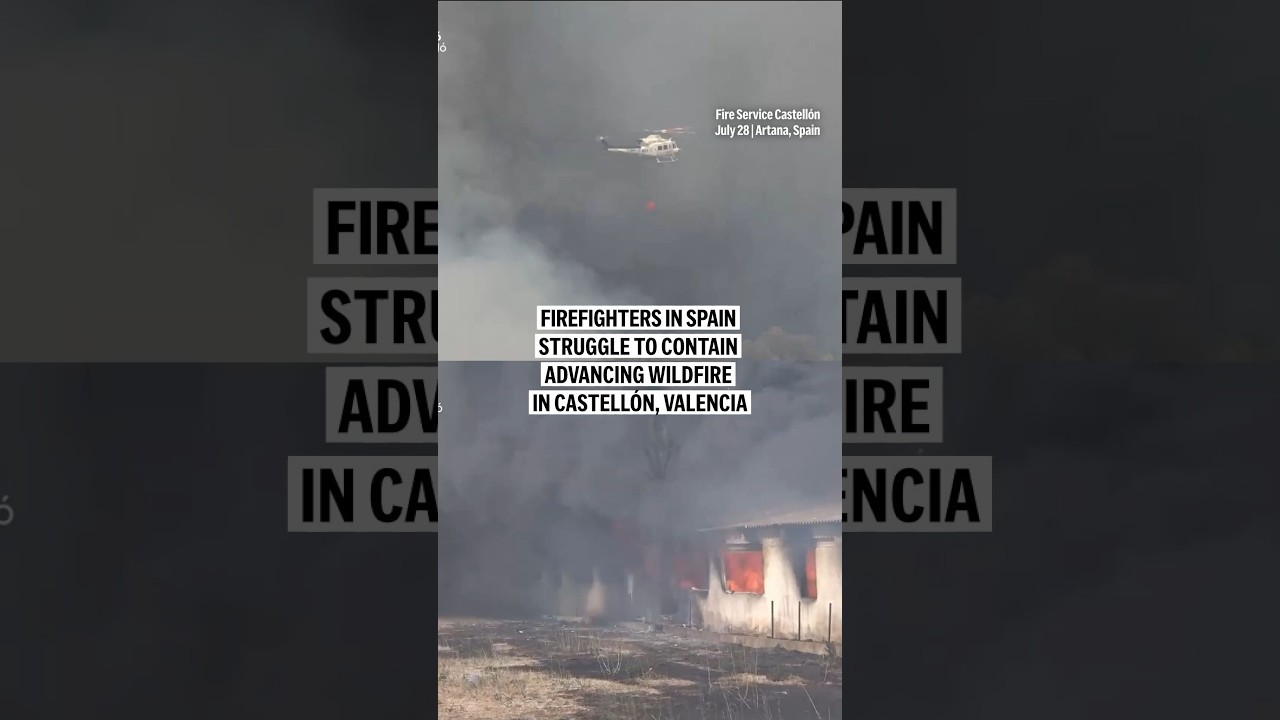 Firefighters in Spain struggle to contain advancing wildfire in Castell&oacute;n, Valencia