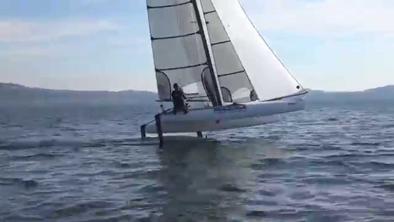 Nacra F20 FCS First foiling session