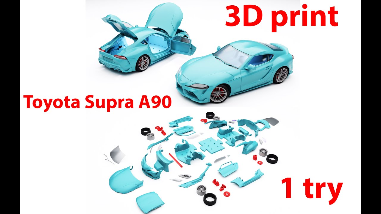 3d print Tayota Supra a 90  scale 1:10  first try