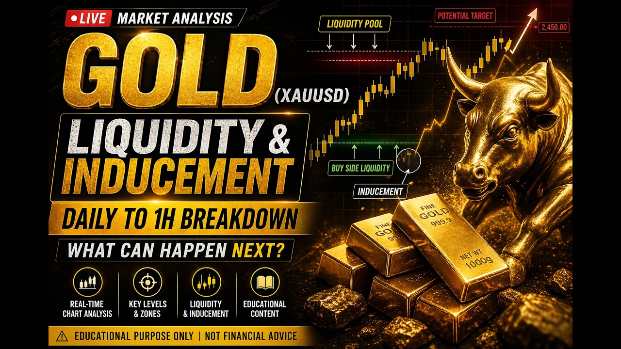 Gold Market Breakdown: Daily to H1 Liquidity Map & Inducement Explained