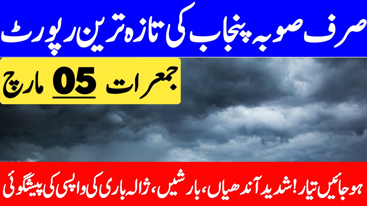 Windstorm, Thunderstorm, Rain's & Hailstorm Prediction For Punjab | Punjab Ka Mosam