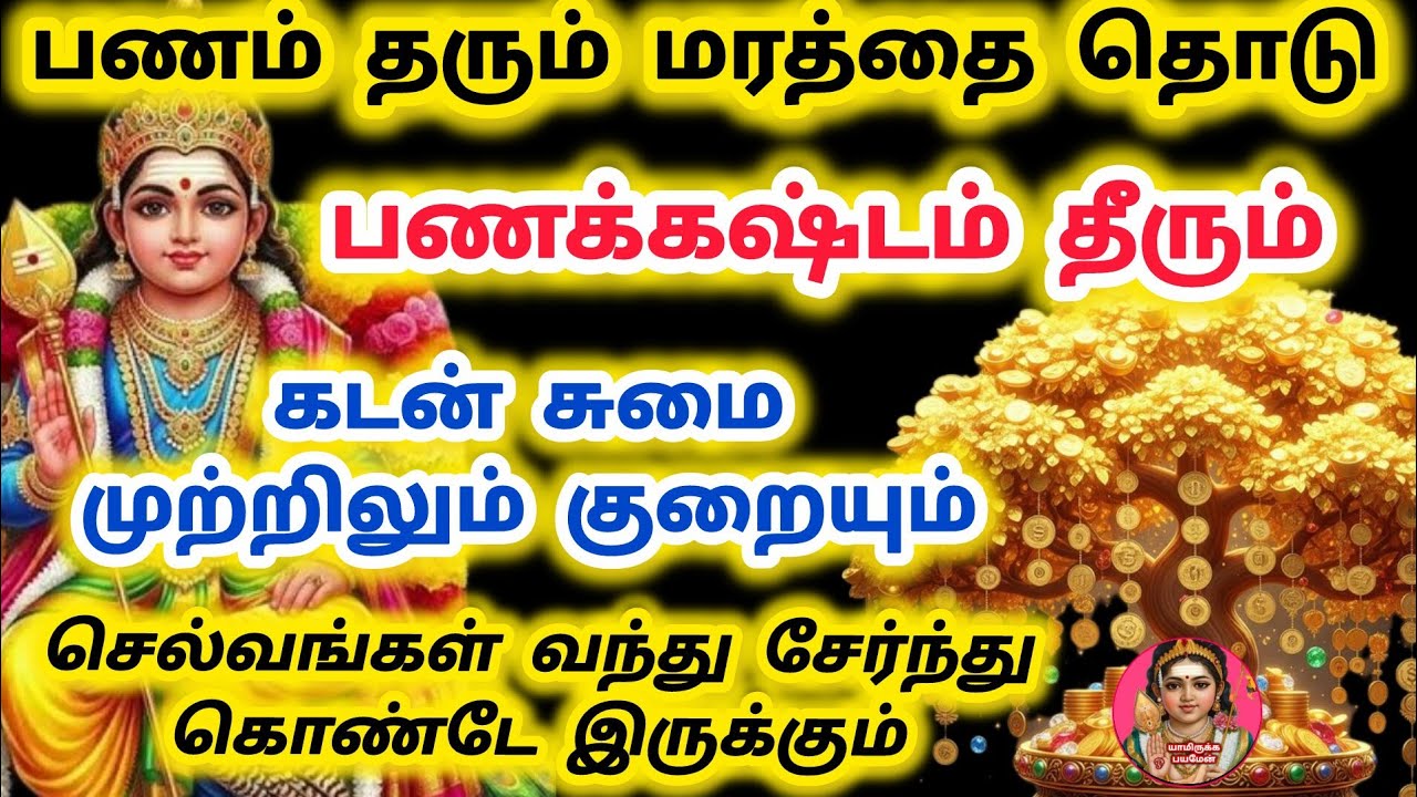 பணம் தரும் மரத்தை தொடு உன் பணப் பிரச்சினை தீரப்போகிறது கடன் சுத்தமாக குறையும்.