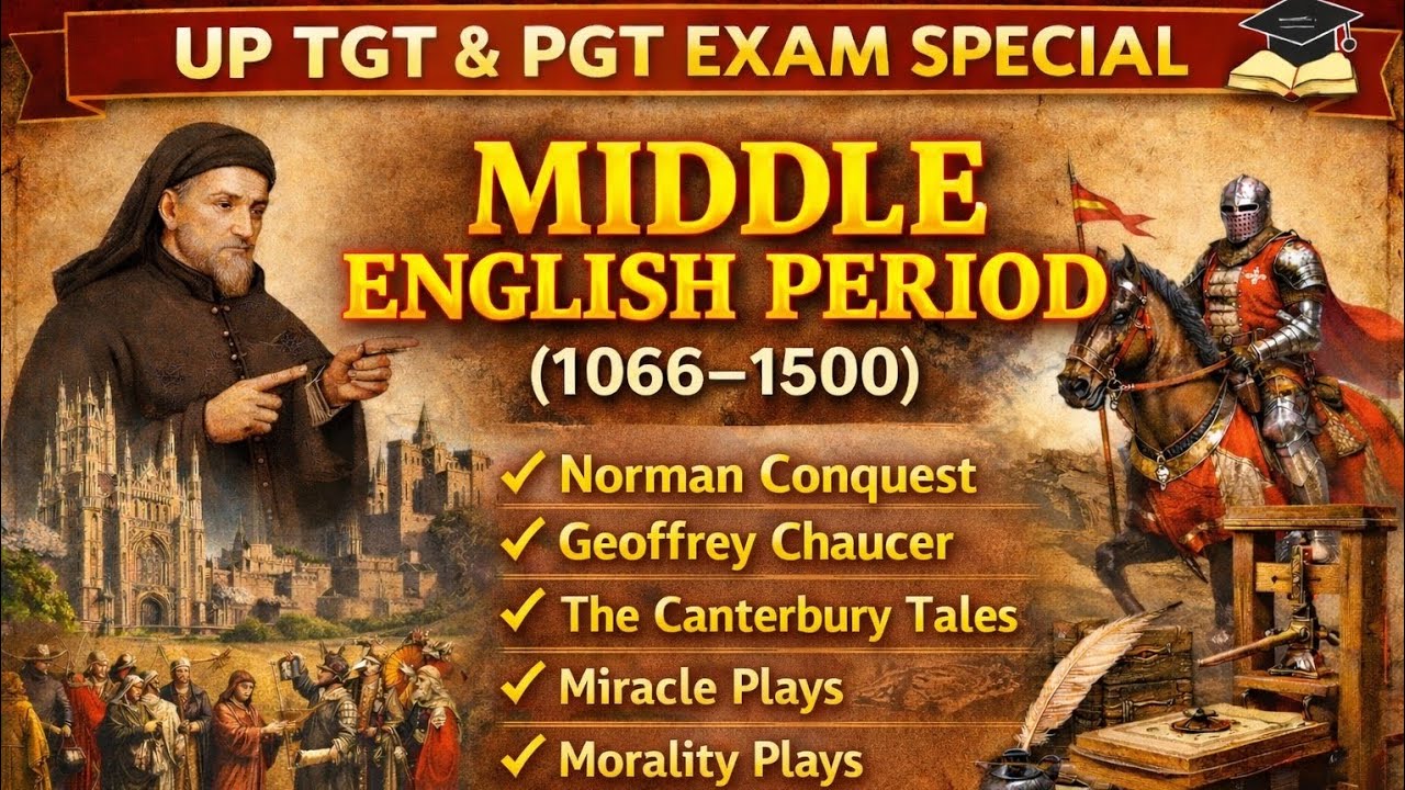 Middle English Period Complete Explanation | Chaucer & Medieval Drama | UP TGT PGT special. 