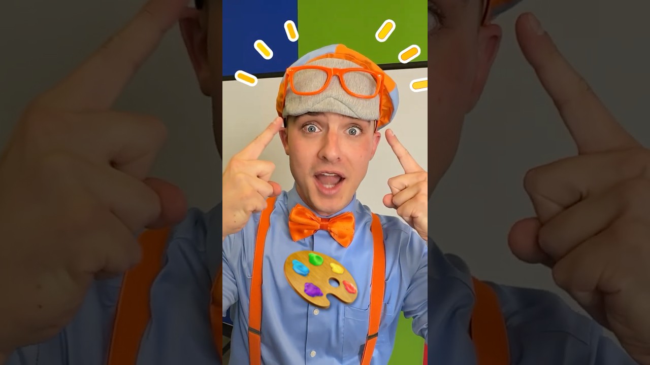 Learn to Draw without Your EYES 👀 🎨?! Blippi's Blindfold Challenge! #shorts #challenge