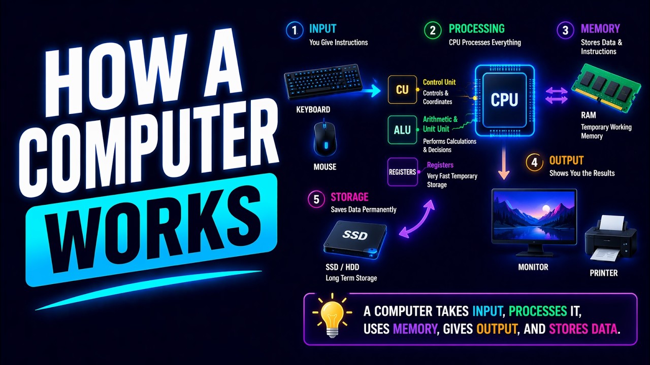 How a Computer Works &ndash; CPU, RAM & How Computers Work Explained (Animated)