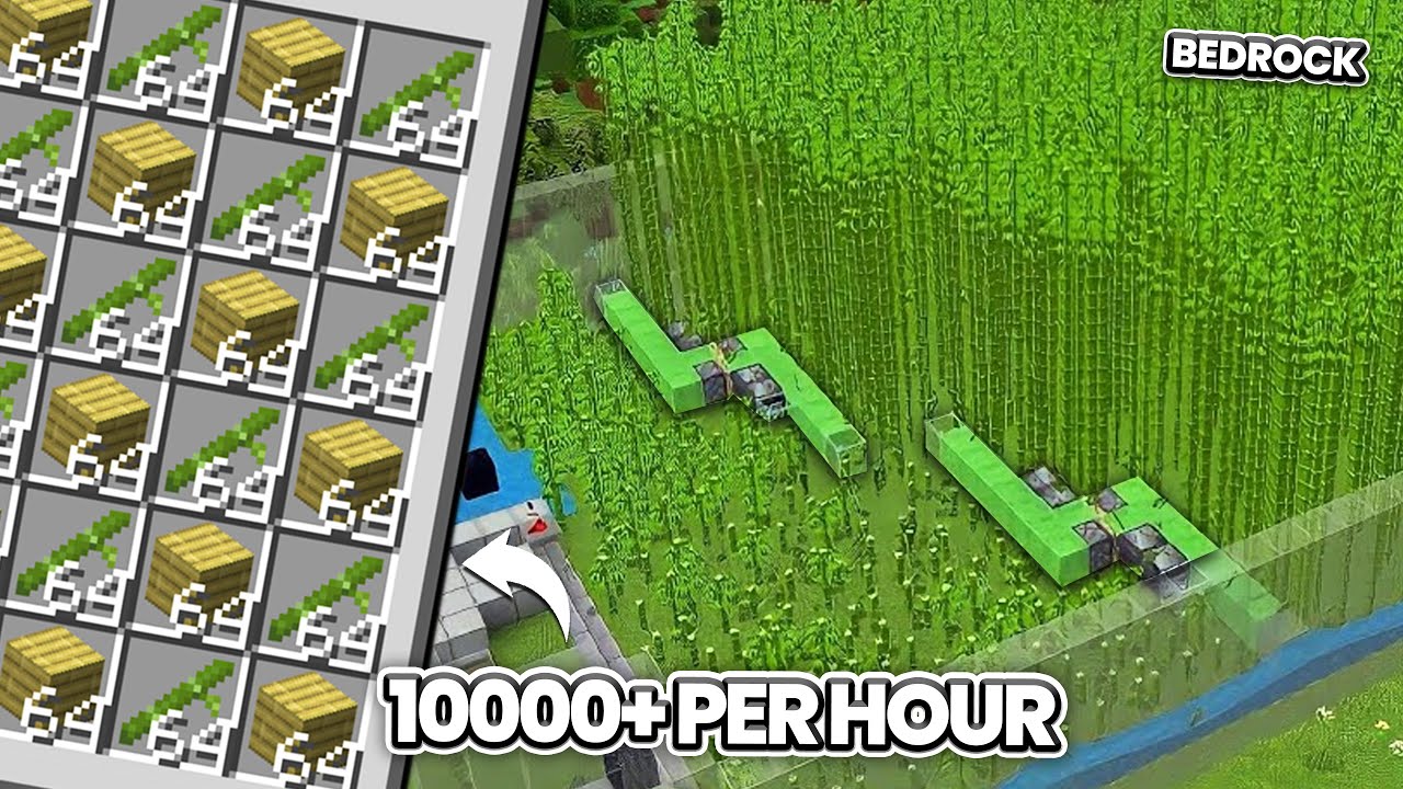 Flying Machine Huge Automatic bamboo farm 1.21+ Bedrock,java,MCPE,Xbox
