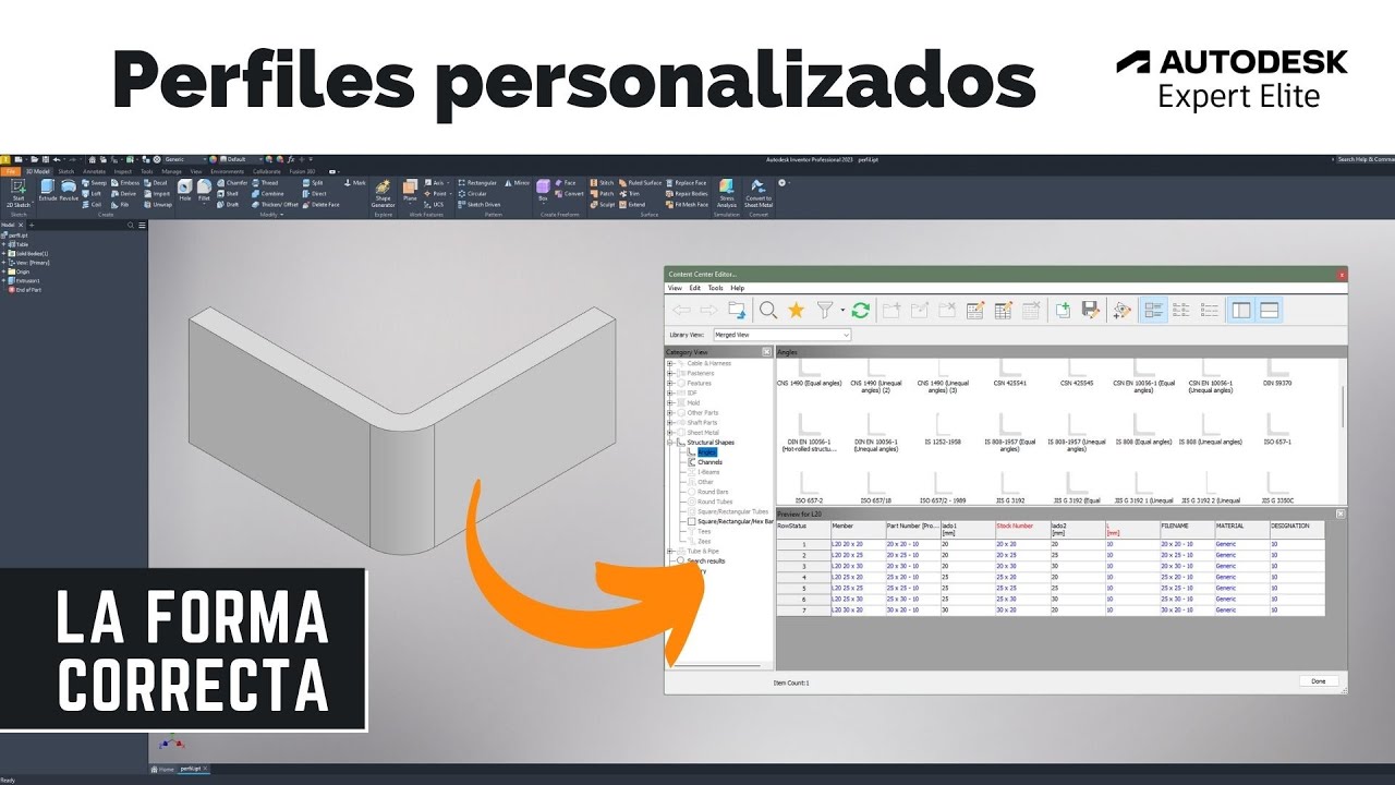 Crear perfil personalizado para frame generator (TUTORIAL Inventor)
