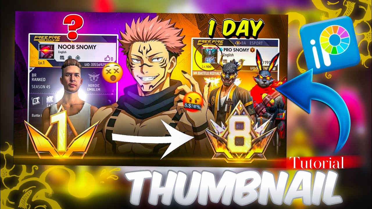 Free Fire Thumbnail Editing In Mobile | ibis paint x+lightroom Full Tutorial | Noob To Pro Thumbnail