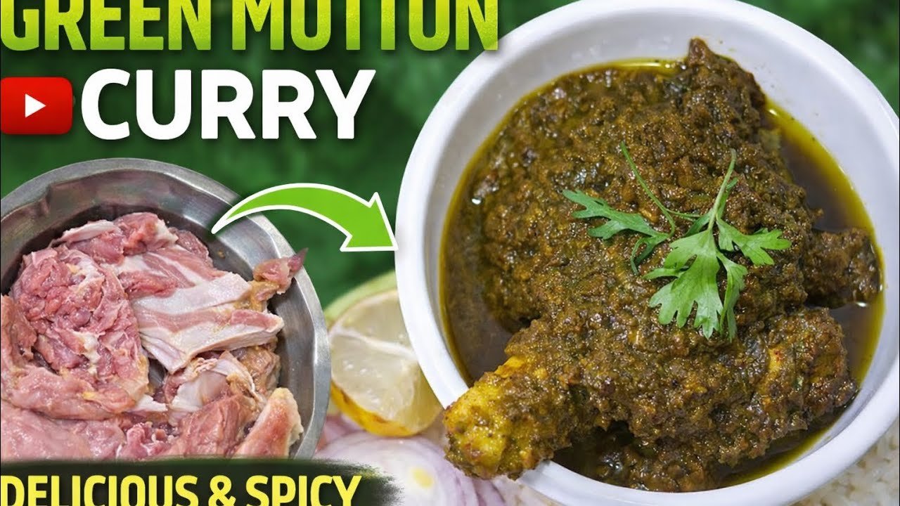 Green Mutton Curry Recipe | Dhaba Style Hariyali Mutton | Easy & Tasty