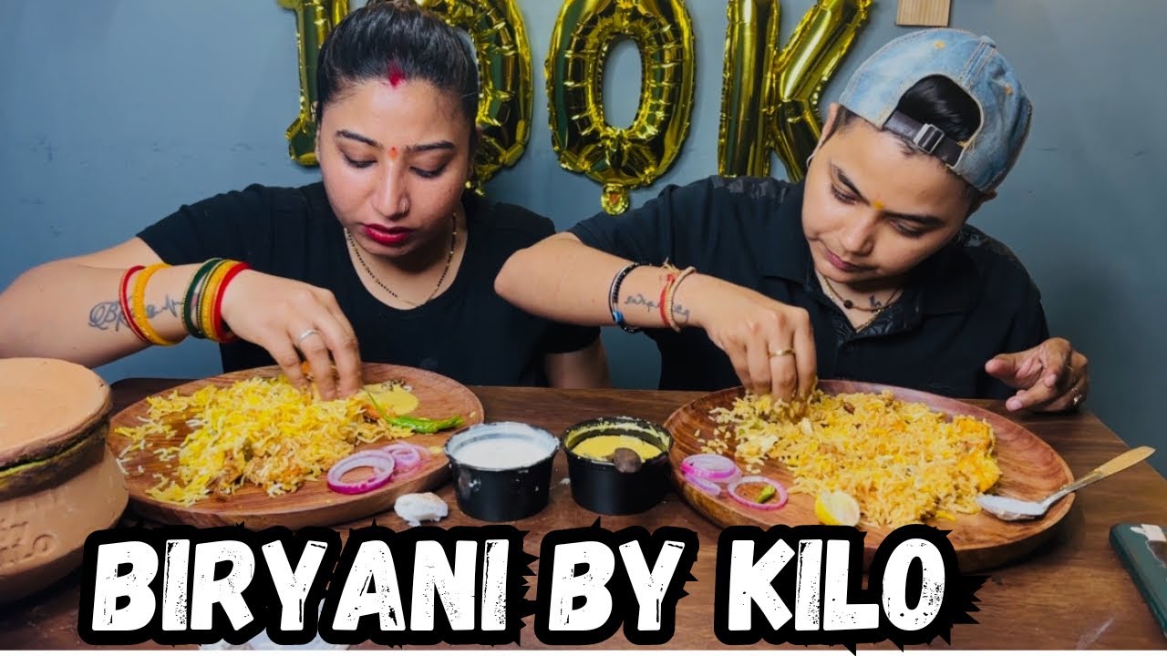 Eating Hyderabadi Veg & Paneer Dum Biryani By Kilo | ​⁠@YashalsMukbang
