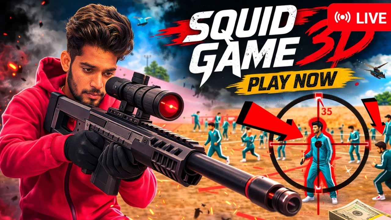 Red Light 🔴Green Light🟢Squid GameK_Sniper HeadshotChallenge #shortslive#shortsfeed #shots✓