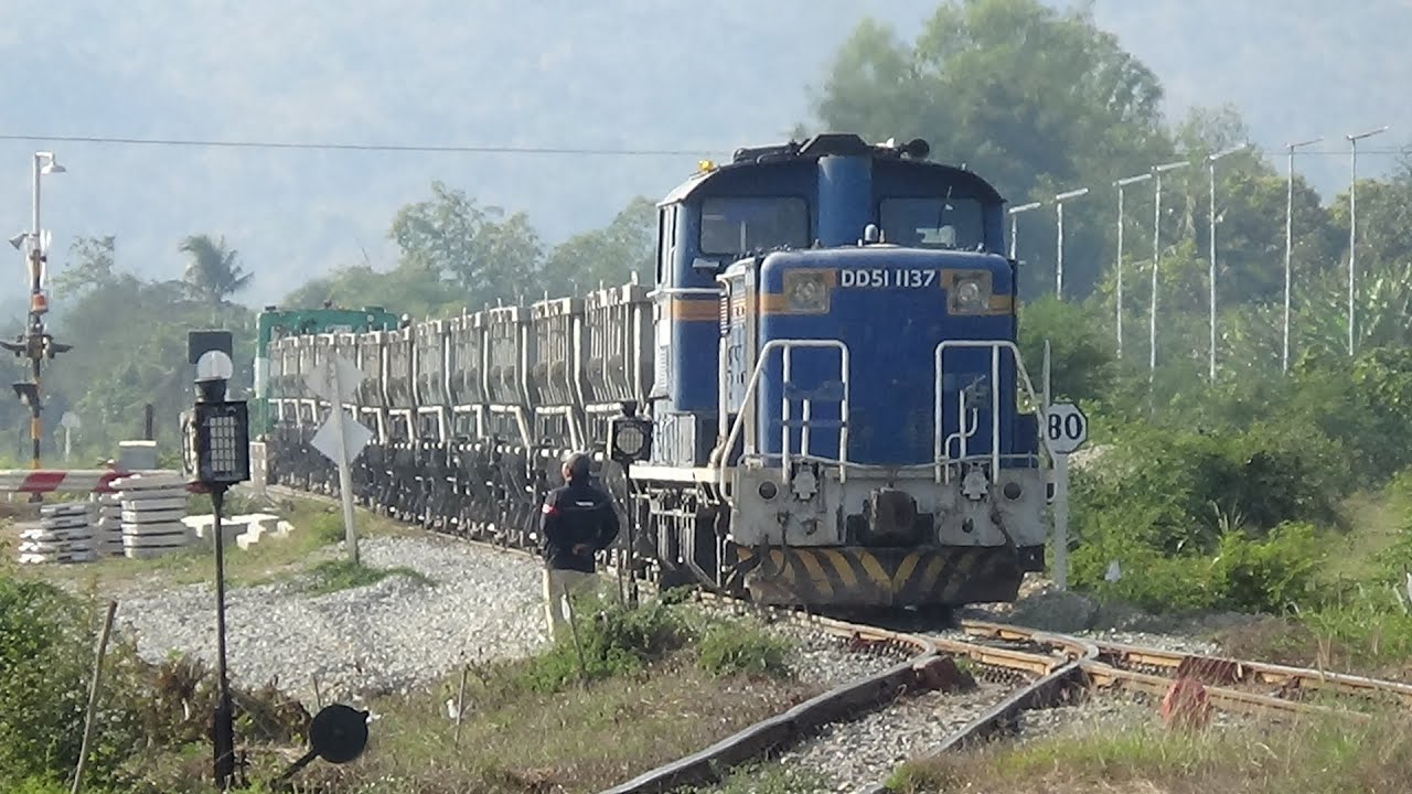 2026年1月14日DD51 ナムトク線砕石工臨返却Wang Yen駅到着～貨車の構内入換作業などを撮影Thai Blast hopper Train Shunting at Wang yen
