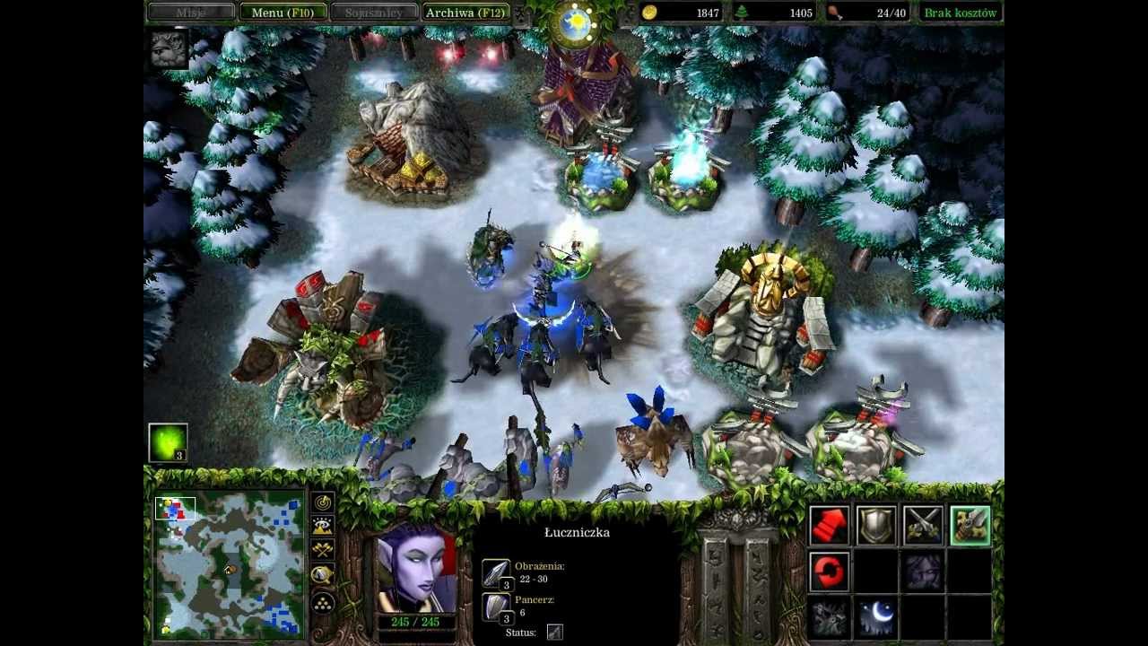 Warcraft III: The Frozen Throne Custom Game (Plunder Isle, with AI, Night Elves, Polish, fail)