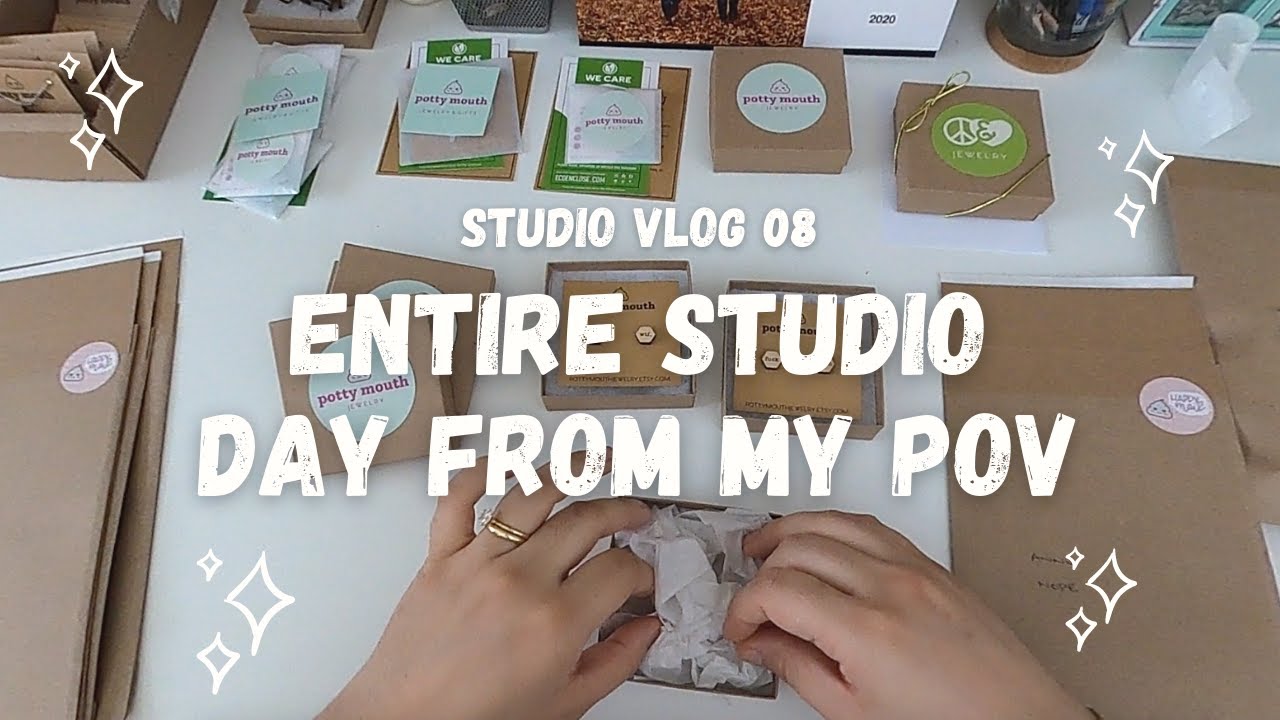 studio vlog 08 - entire studio day from my point of view, exciting delivery, packing etsy orders