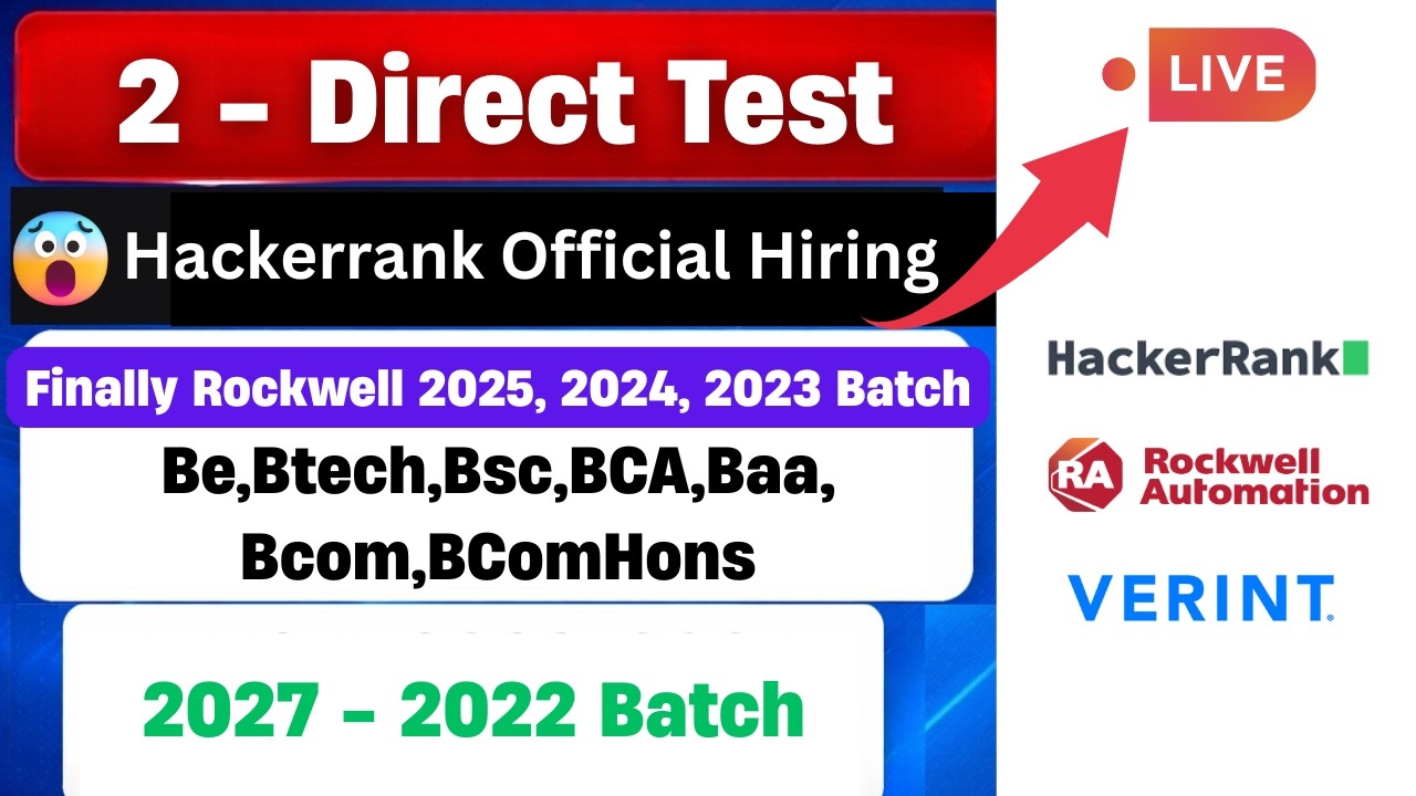 🔥Finally Rockwell Automation (GET) Hiring 2026 | 2 (LIVE) Direct Test Hiring 2026 | hire me plz